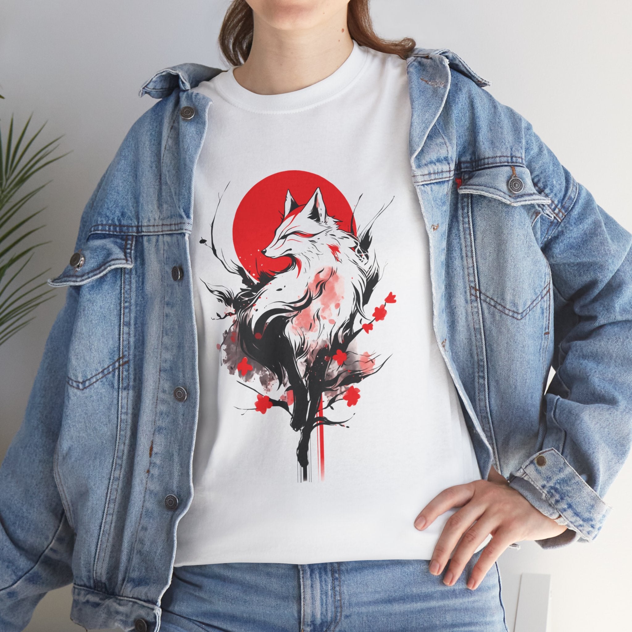 Kitsune Tee Shirt - Unisex Heavy Cotton