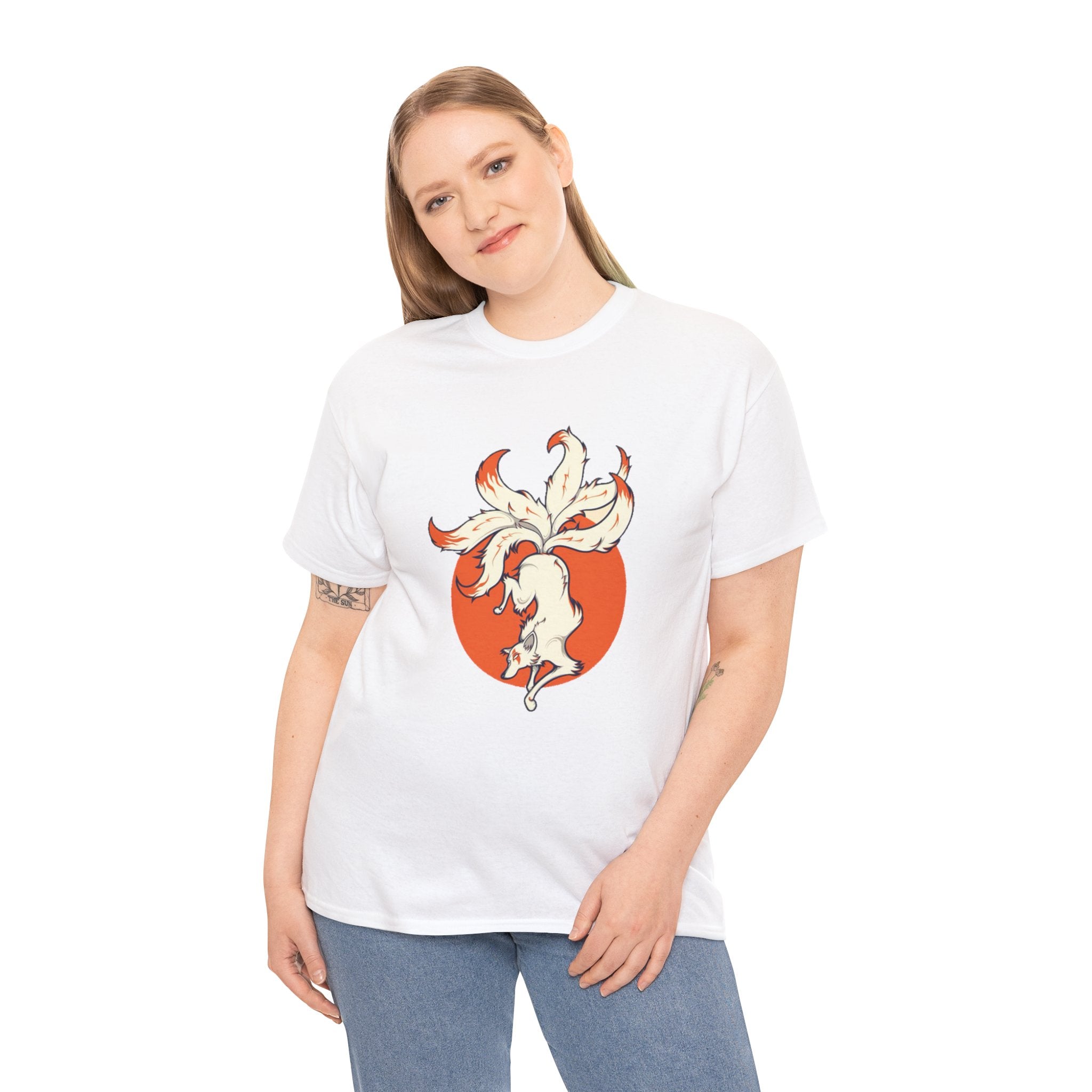 Kitsune Tee Shirt - Unisex Heavy Cotton