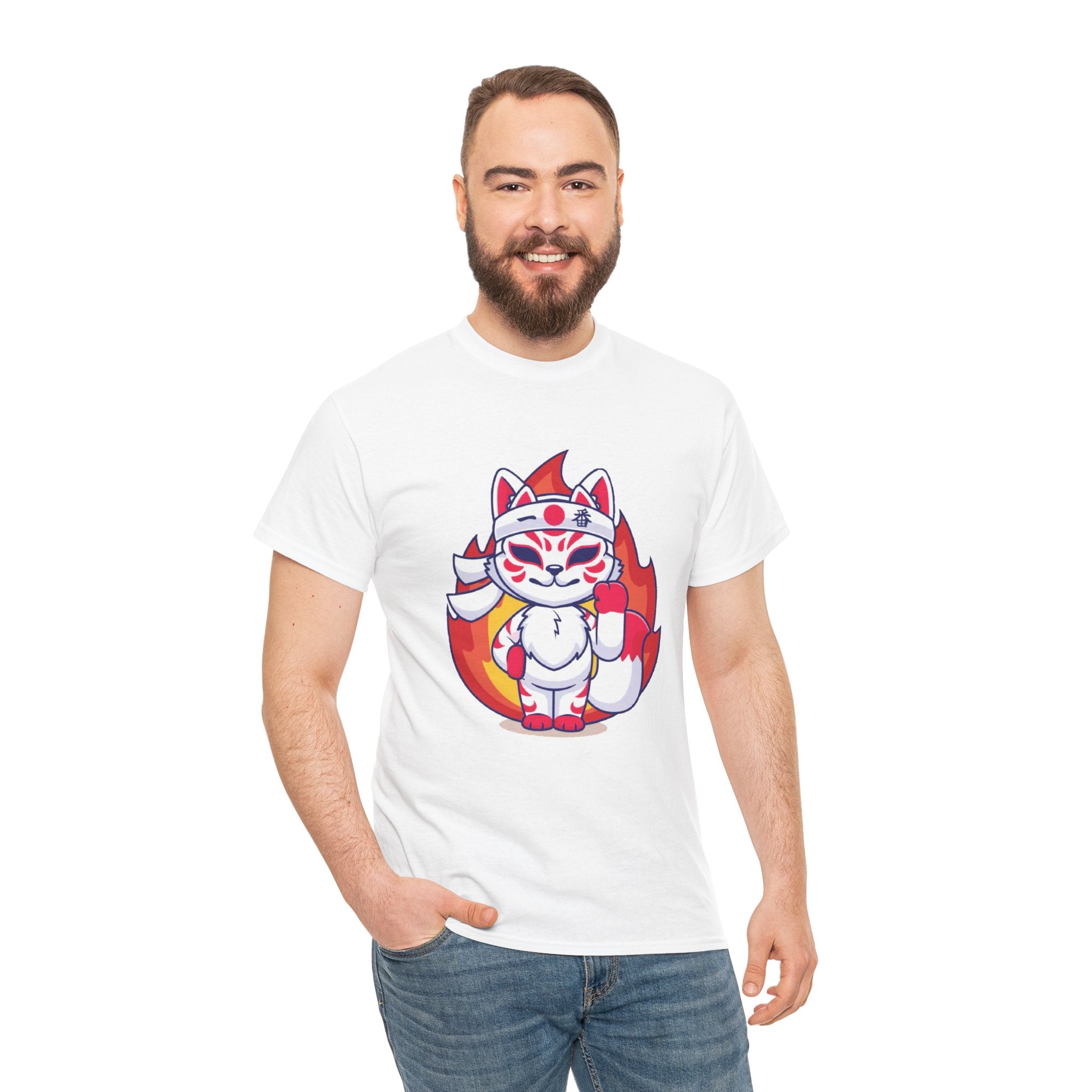 Kitsune Tee Shirt - Unisex Heavy Cotton