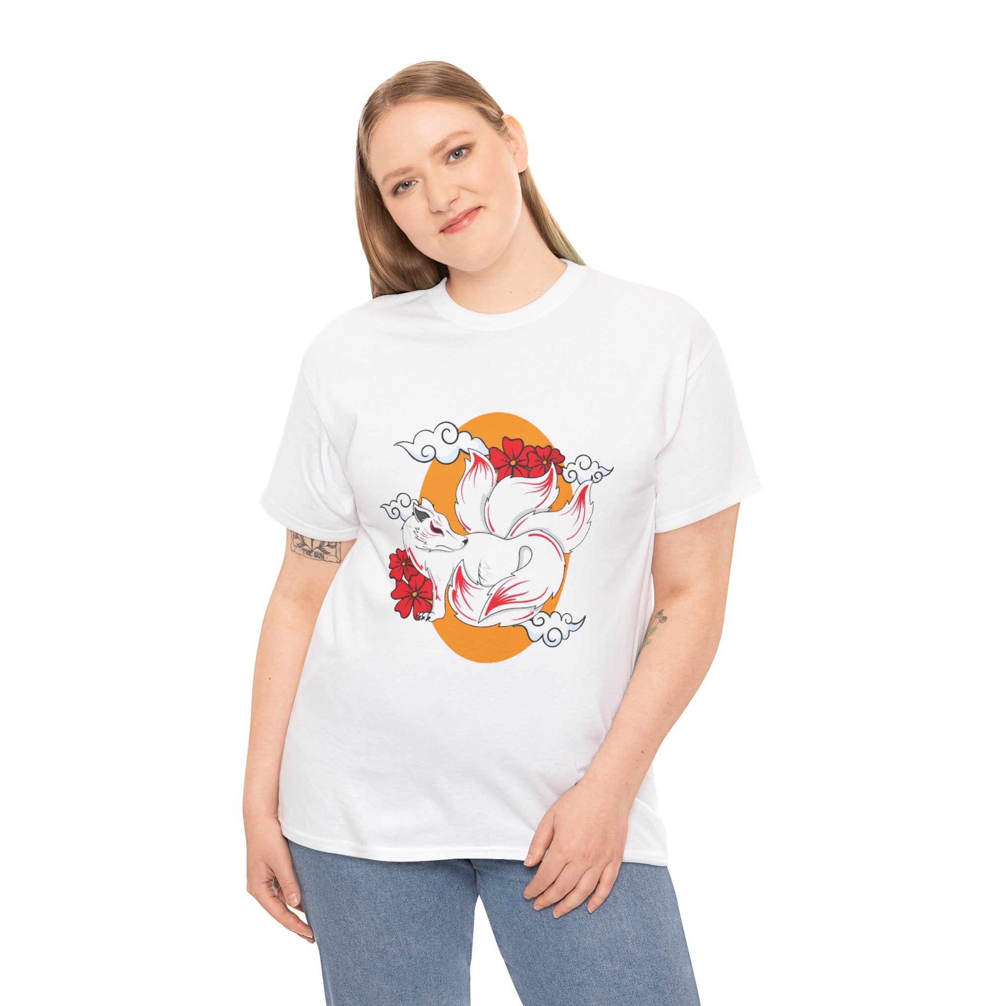 Kitsune Tee Shirt - Unisex Heavy Cotton