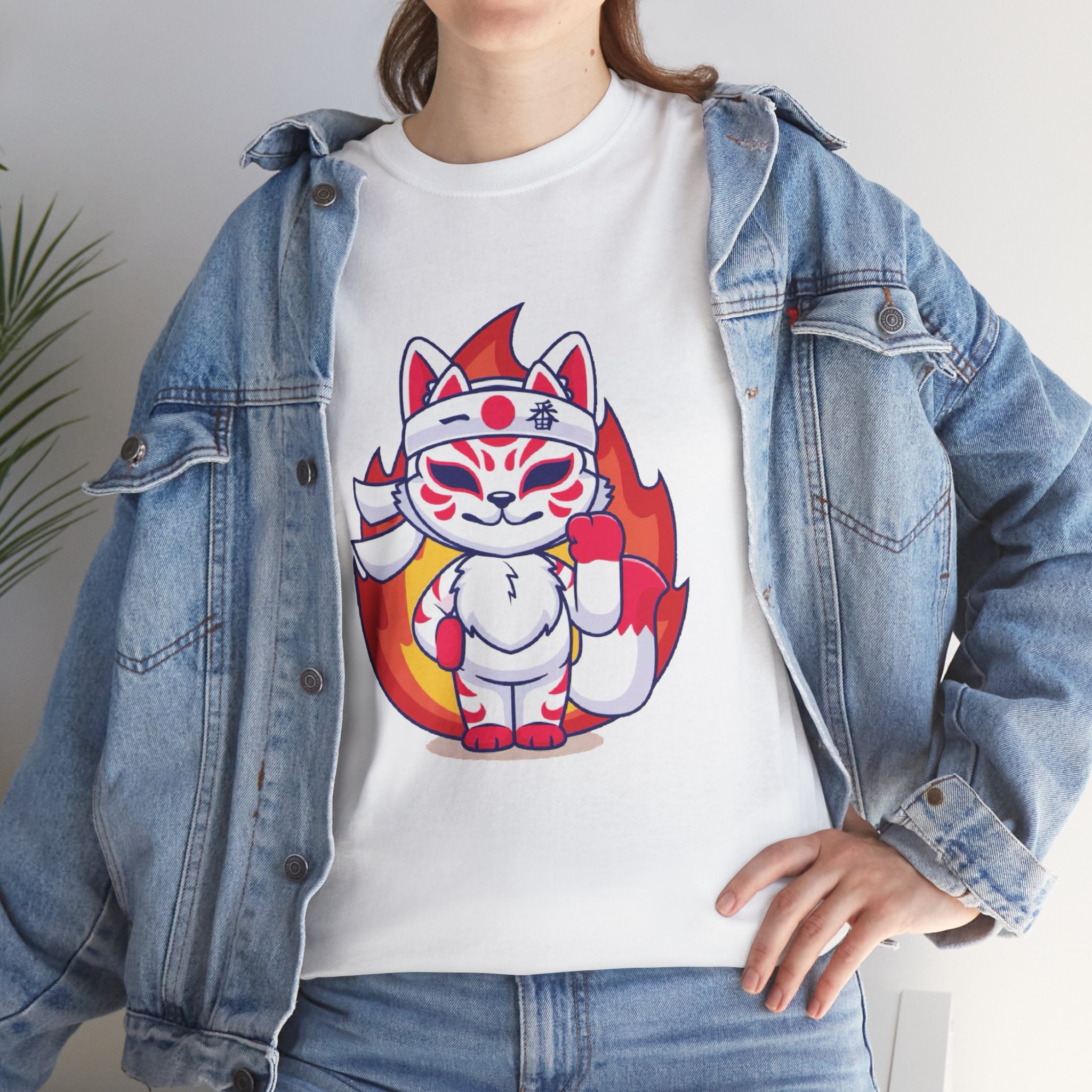 Kitsune Tee Shirt - Unisex Heavy Cotton