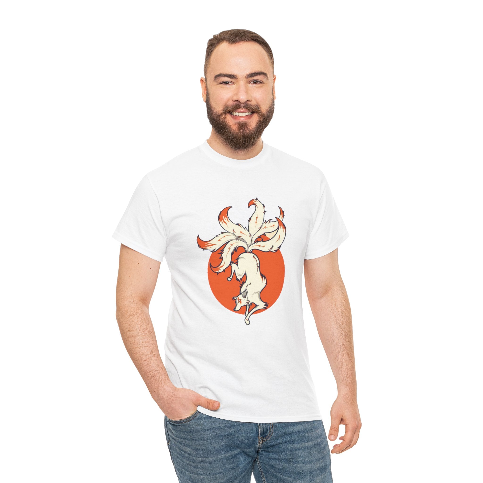 Kitsune Tee Shirt - Unisex Heavy Cotton